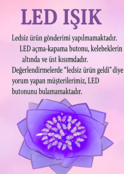 Mor Işıklı Kelebek Buketi